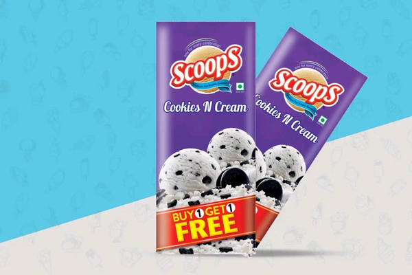 Scoops cookie & Cream -700 ML Buy1+Get1