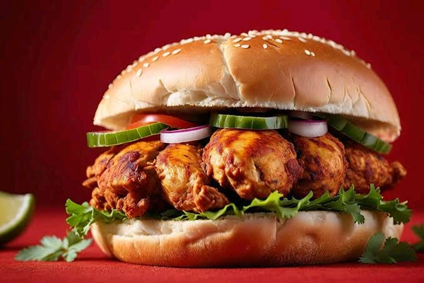 Wings  Veg Tandoori burger 