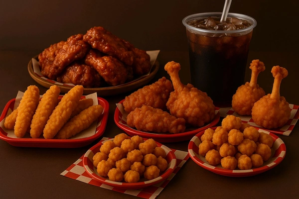 Family Bucket (chicken Strips -4 , Chick Wings -4, Chicken Legs -4, Chicken Lollipop-4, Chicken Popcorn, Cool drink -4)