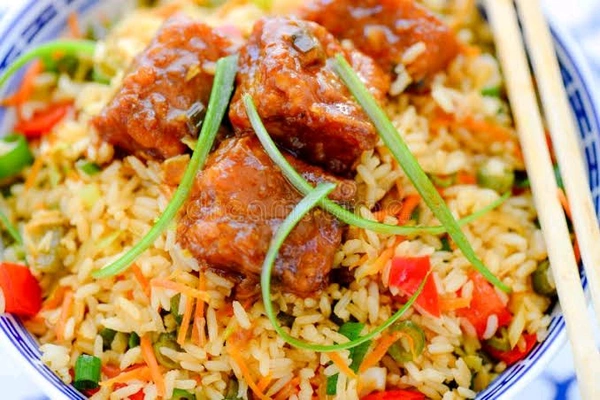 Bamboo  Chicken Manchuria Friend Rice