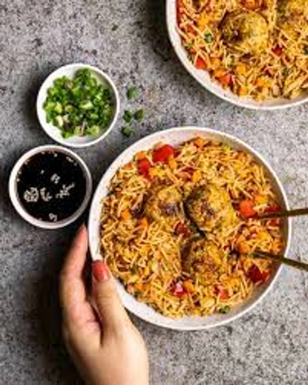 Bamboo  Veg Manchurian Fried Rice 