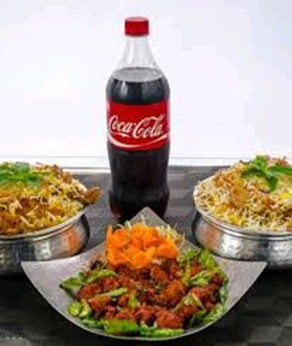 Darbar (Combo biryani)-medium biryani+Chicken Lolipop+Chicken Wings 6pics +2 Soft Drinks