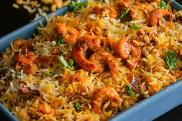 Platinum  Prawn biryani Fry ( Basamati Kazana )