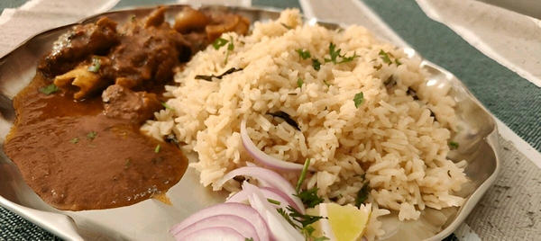 Polam gattu Bagara with mutton