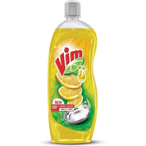 Vim Dishwash Liquid Gel Lemon, With Lemon Fragrance, Leaves No Residue, Grease Cleaner For All Utensils - 500ml