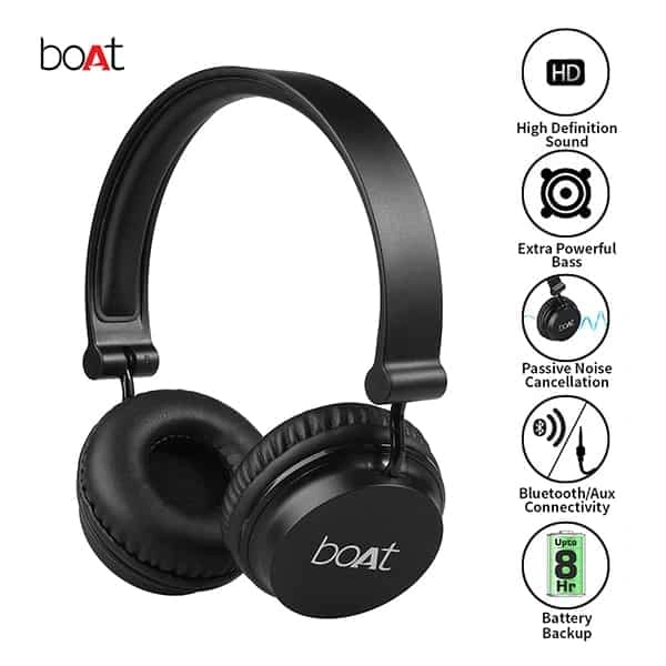 boAt Rockerz 410 Bluetooth Headphone Super Extra Bass - Red - Red