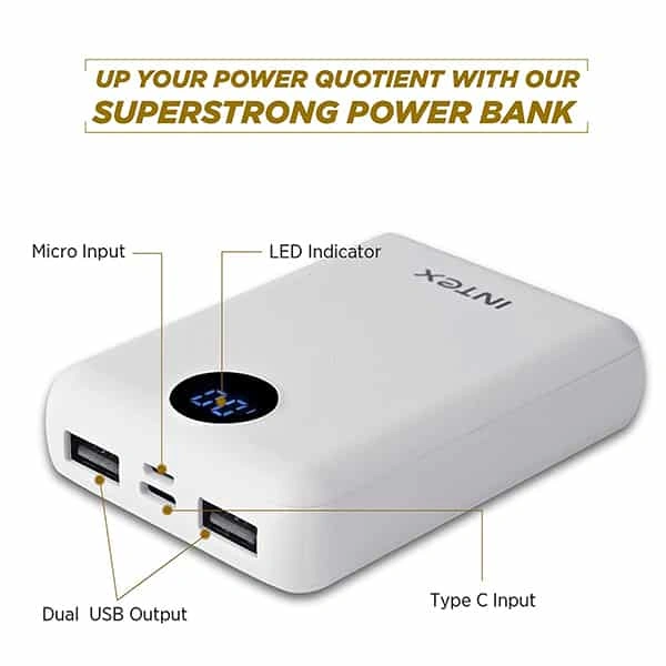 Intex INTEX 10000mAH Li-Polymer Power Bank 02 Mini with Fast Charging