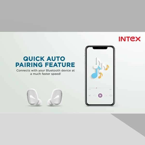 Intex Air Studs Flair True Wireless Earbuds (Black) - Black, White
