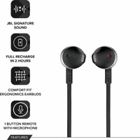 JBL T205BT Wireless Bluetooth in Ear Neckband Headphones with Mic