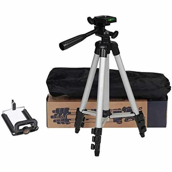 Portable and Foldable Metal 3110 Tripod With Mobile Clip Holder Bracket