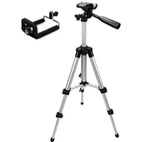Portable and Foldable Metal 3110 Tripod With Mobile Clip Holder Bracket