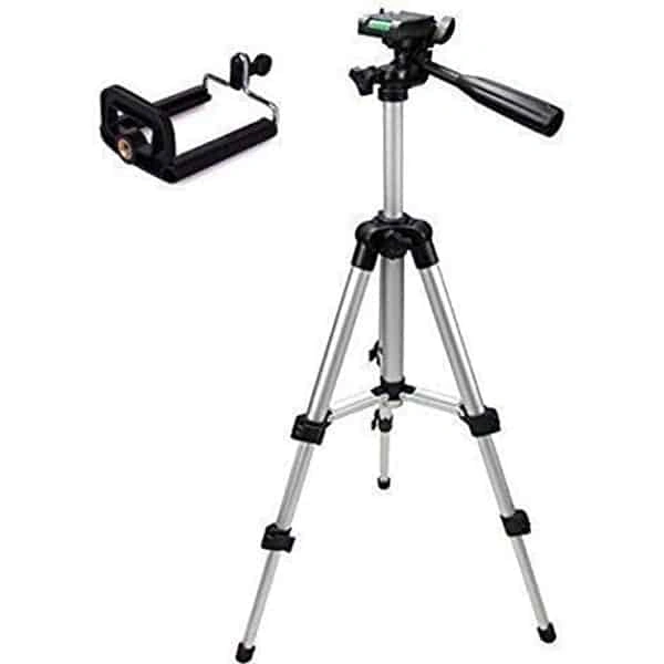Portable and Foldable Metal 3110 Tripod With Mobile Clip Holder Bracket