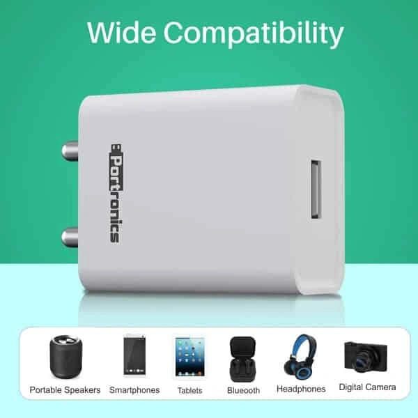 Portronics Adapto 62 2.4 A Mobile Charger with Detachable Cable