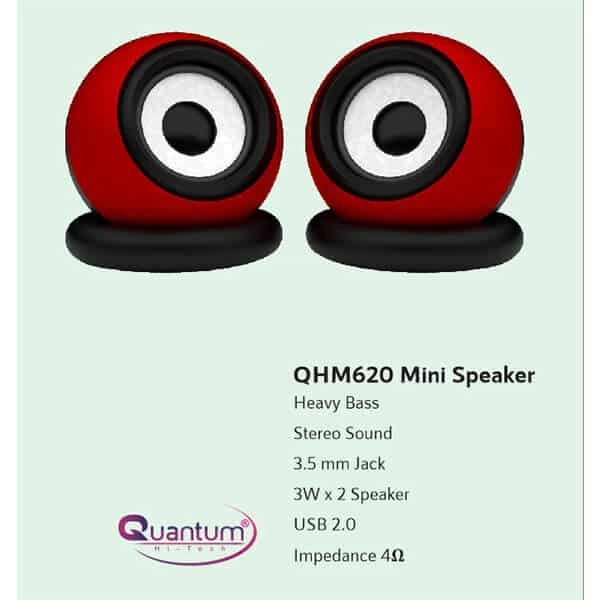 Quantum QUANTUM QHM 620 USB 6 W Portable Laptop/Desktop Speaker (Red, 2.0 Channel)