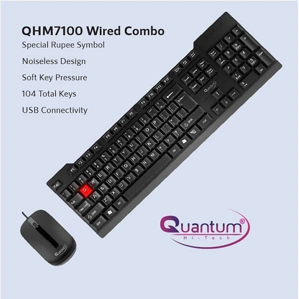 Quantum QHM 7100 Keyboard & Mouse Wired Combo Set