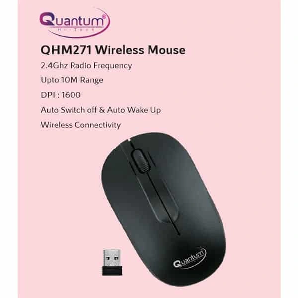 Quantum QUANTUM QHM271 Wireless Optical Mouse (2.4GHz Wireless, Black)