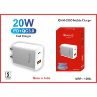 Quantum QHM3500 20W Fast Charger QC+PD Dual Output Mobile Charger