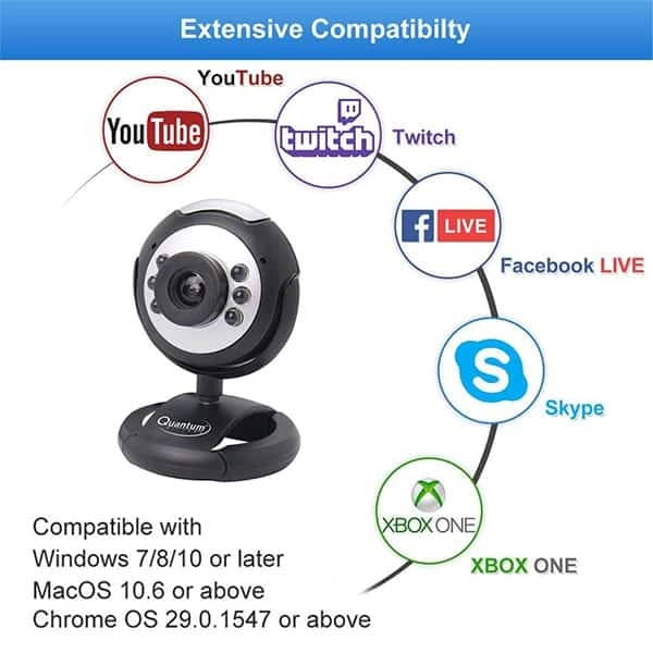 Quantum QHM495LM 6 Light Webcam For Laptop/Desktop