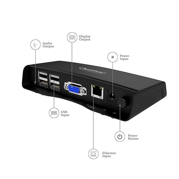 Quantum QHM6056B Thin Client with 1 GHz Dual-Core (A7) Processor, 512 MB RAM with 4GB ROM (Black)