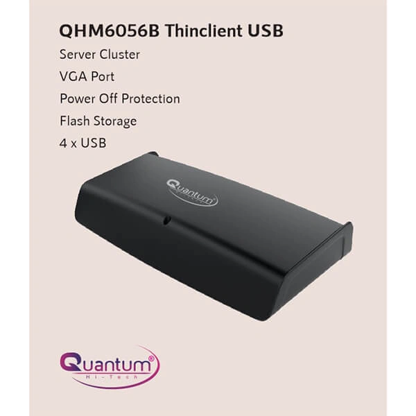 Quantum QHM6056B Thin Client with 1 GHz Dual-Core (A7) Processor, 512 MB RAM with 4GB ROM (Black)