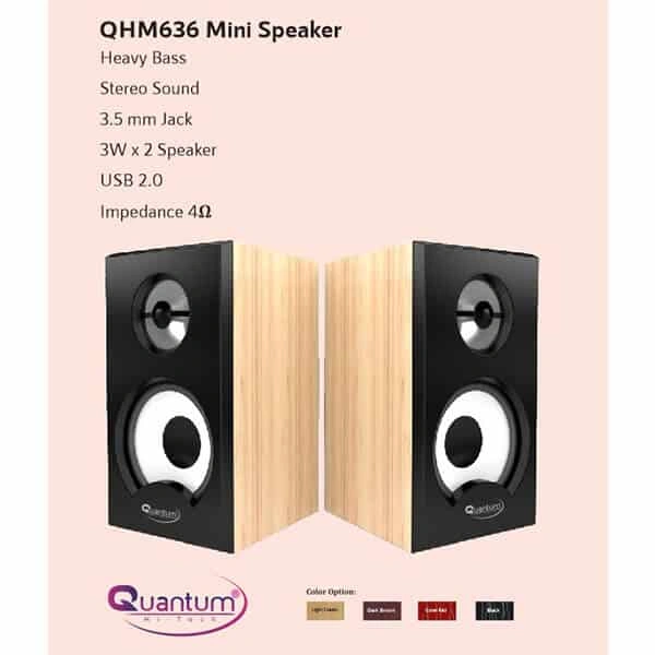 Quantum QHM636 USB Mini Wooden Laptop/Desktop Speaker