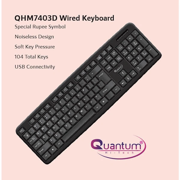 Quantum QHM7403D Wired USB Desktop Keyboard