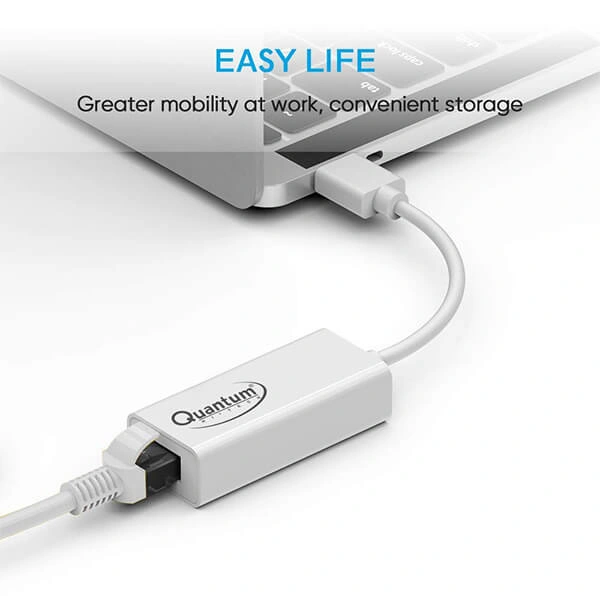 Quantum QHM8106 USB to RJ45 Ethernet LAN Adapter (White)