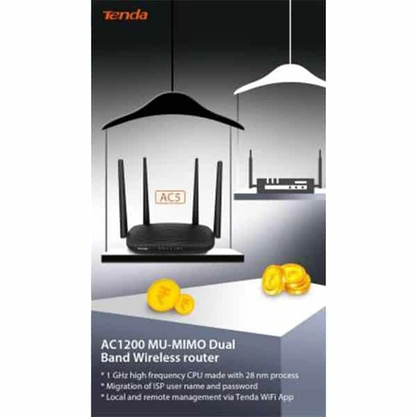 Tenda AC5 AC1200 1167 Mbps Router