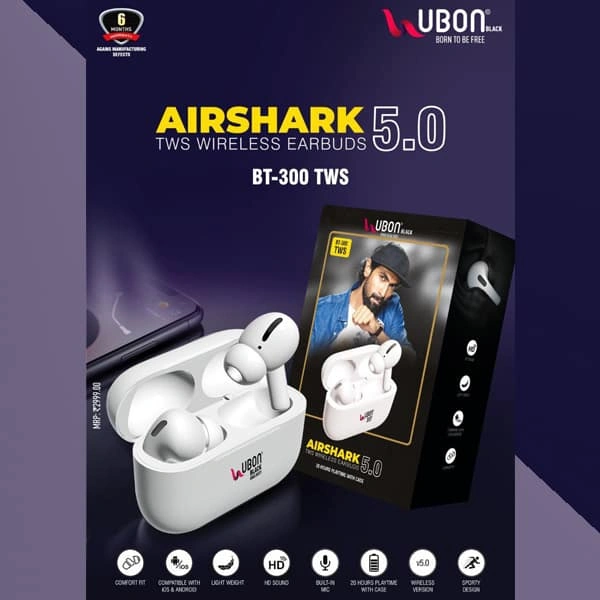 Ubon BT-300 Airshack 5.0 TWS Wireless Earbuds
