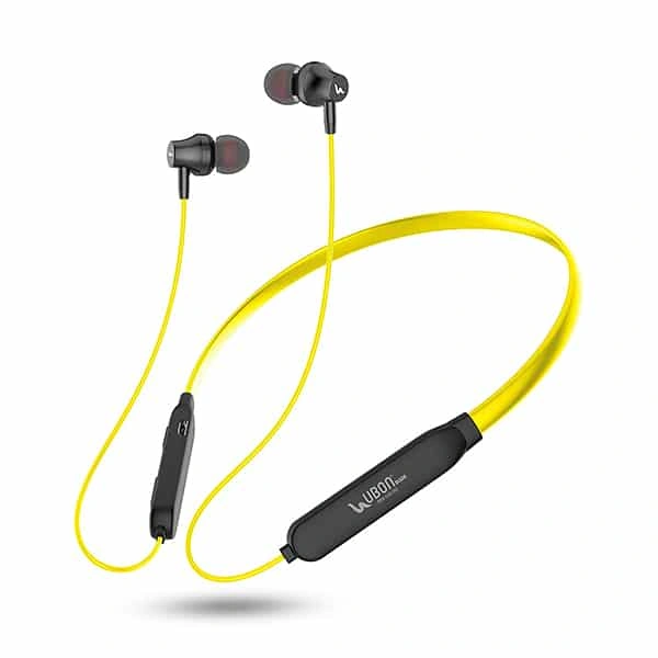 Ubon BT-5200 Bluetooth Headset with Mic (Black & Yellow, In the Ear)