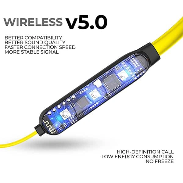 Ubon BT-5200 Bluetooth Headset with Mic (Black & Yellow, In the Ear)