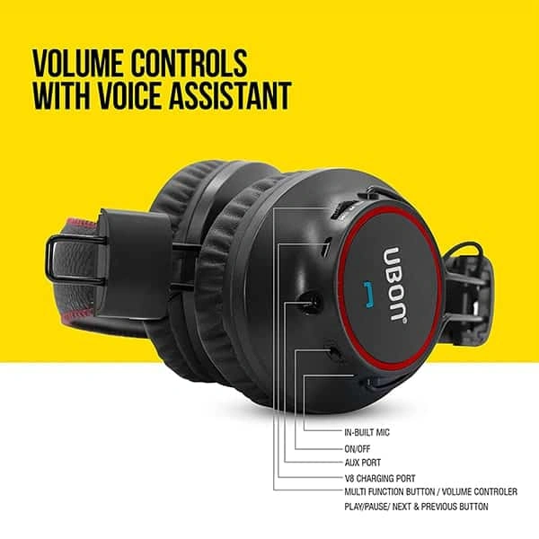 Ubon BT-5745 Wireless Headphone with 10 Hour Battery Life Bluetooth Headset