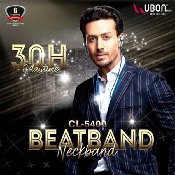 Ubon CL-5400 BeatBand Wireless Neckband Earphone with Mic Bluetooth Headset