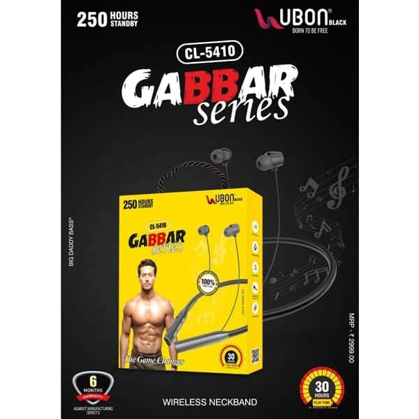 Ubon CL-5410 Gabbar Series Wireless Neckband with 30H Playtime