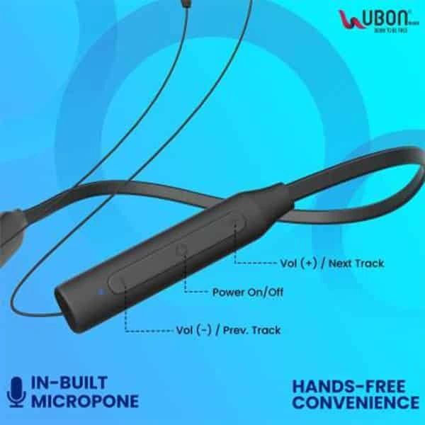 Ubon CL-5460 Wireless Neckband With Magnetic Earbuds