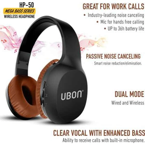 Ubon HP-50 On Ear Bluetooth Headphone Bluetooth Headset