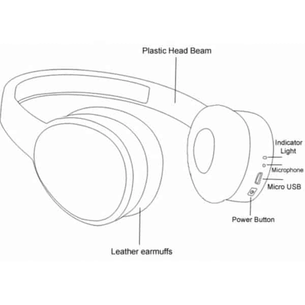 Ubon HP-60 Bluetooth Headset with Mic - Red