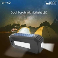 Ubon SP-40 Solar Chargeable Dual Torch 12W TWS Wireless Speaker - Red - Red