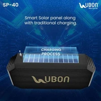 Ubon SP-40 Solar Chargeable Dual Torch 12W TWS Wireless Speaker - Red - Red