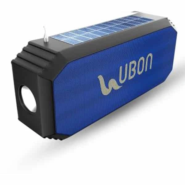 Ubon SP-40 Solar Chargeable Dual Torch 12W TWS Wireless Speaker - Blue - Blue