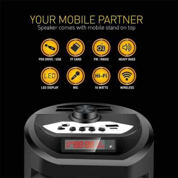 Ubon SP-610 Party Box Wireless Speaker with Mobile Stand