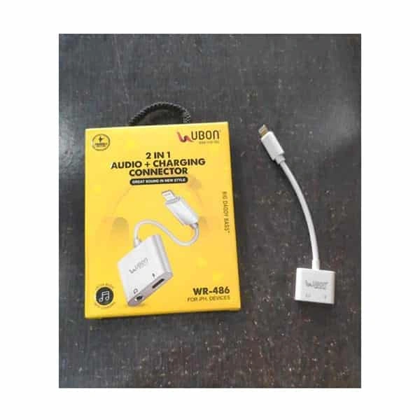 Ubon WR- 486 2 in 1 Audio + Charging Connector for iPhone