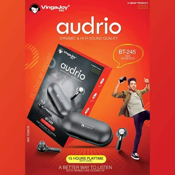 VingaJoy Vingajoy BT-245 Bluetooth Earbuds Bluetooth Headset (Black, True Wireless)