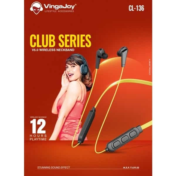 VingaJoy CL-136 Club Series Wireless Neckband with 12H Playtime