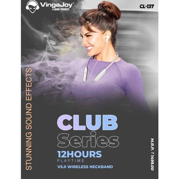 VingaJoy CL-137 Club Series Wireless Neckband with 12H Playtime
