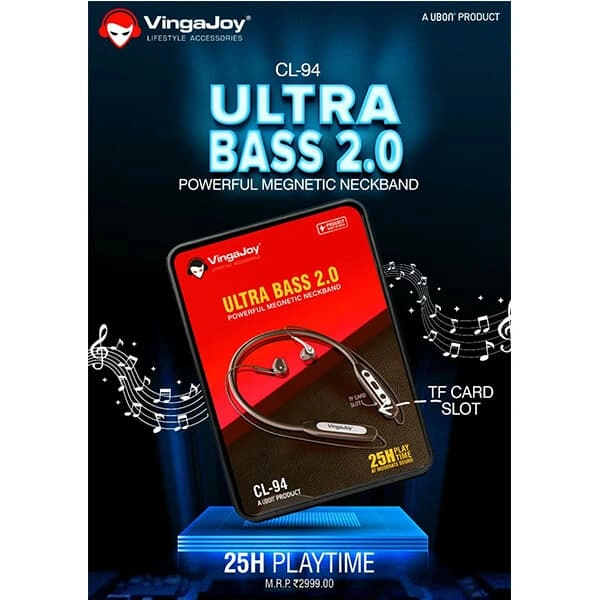 VingaJoy Vingajoy CL-94 ULTRA BASS 2.0 Powerful Magnetic Neckband