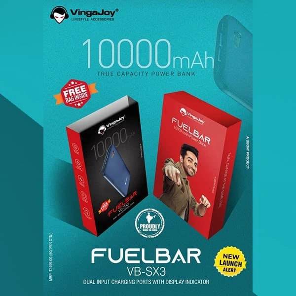 VingaJoy Fuelbar Powerdaddy 10000mAh Dual USB Power Bank