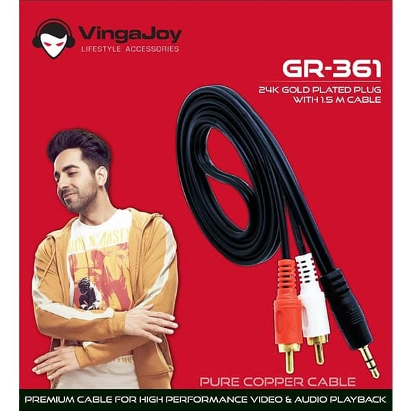 VingaJoy Vingajoy GR-361 Stereo to 2RC Pure Copper Cable