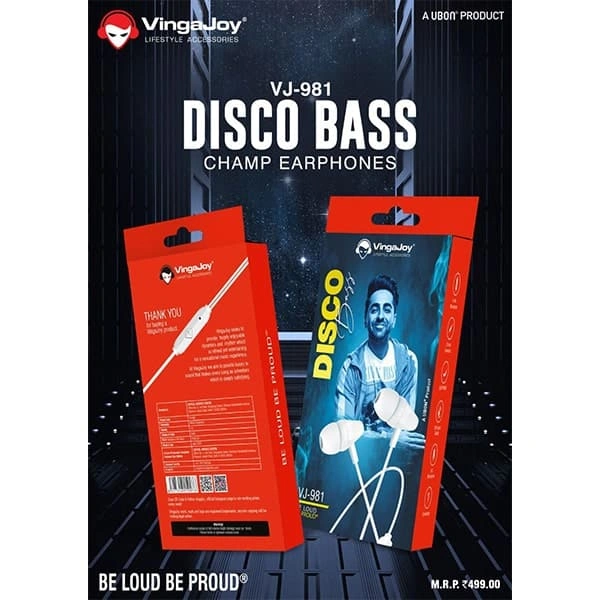 VingaJoy Vingajoy VJ-981 Disco Bass Champ Earphones