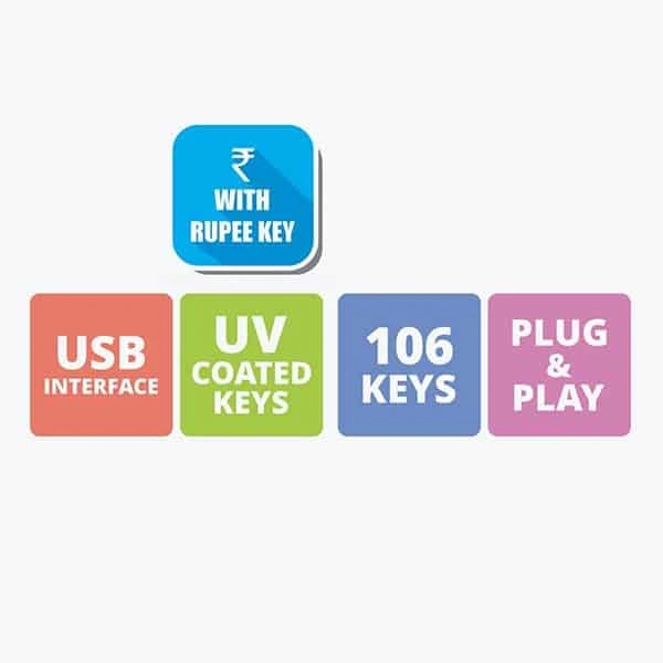 Zebronics ZEBRONICS Zeb K35 Wired USB Keyboard With Rupee Key